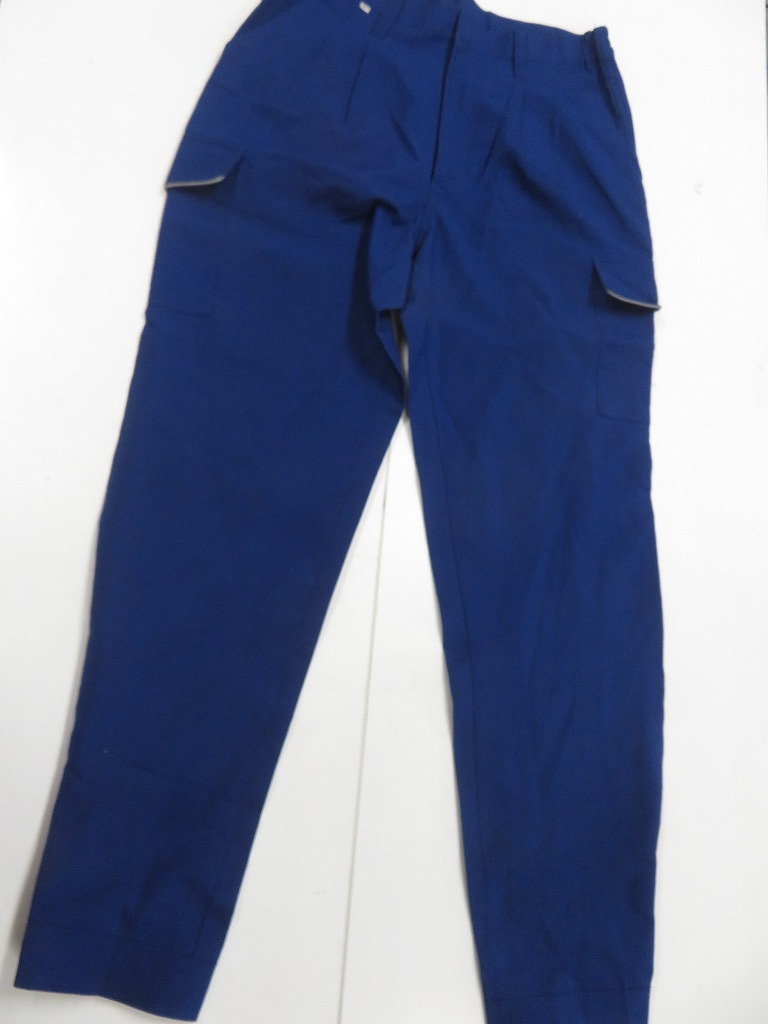 JM403★長ズボン ロング ブルー ボトムス ひざポケット付き Lサイズ 古着拍卖