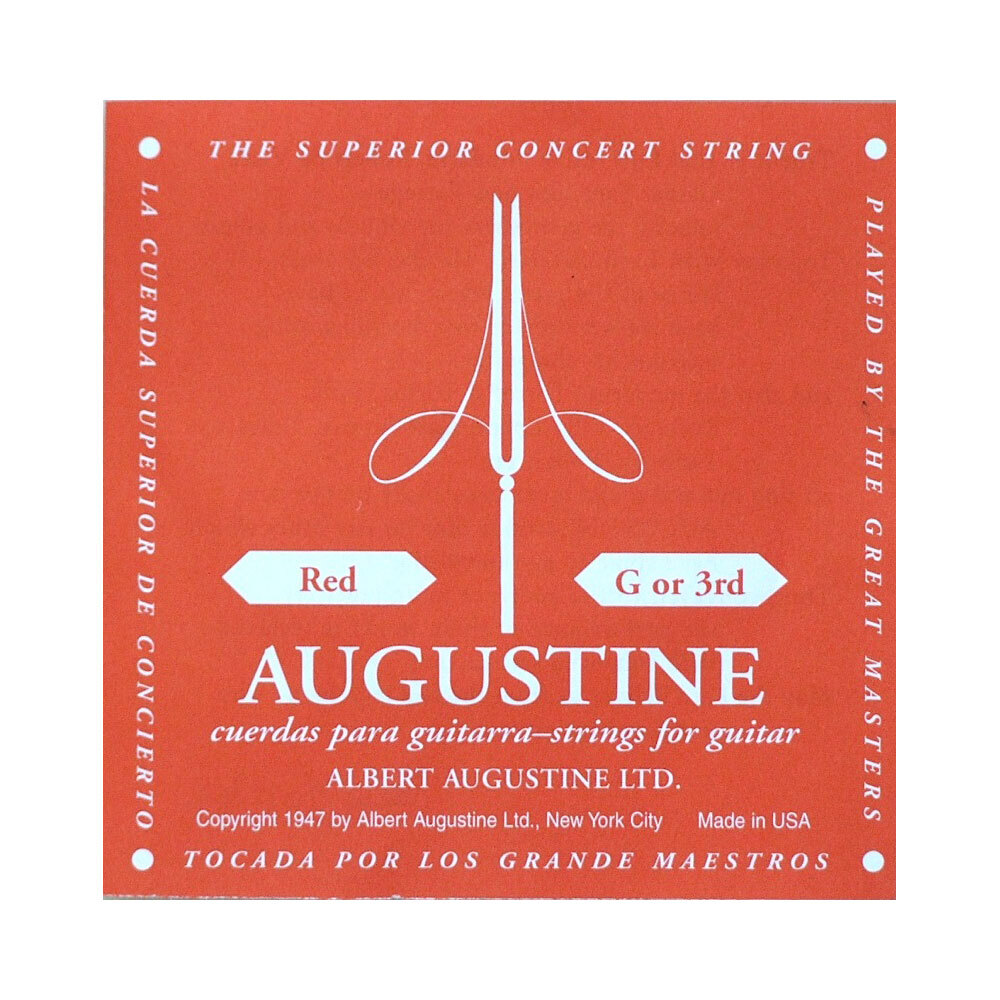 AUGUSTINE RED 3弦×4本 オーガスチン 赤 バラ弦 クラシックギター弦 3弦 4本セット拍卖