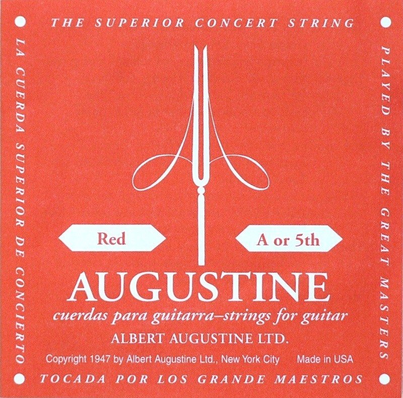 AUGUSTINE RED 5弦×4本 オーガスチン 赤 クラシックギター弦 バラ弦 5弦 4本セット拍卖
