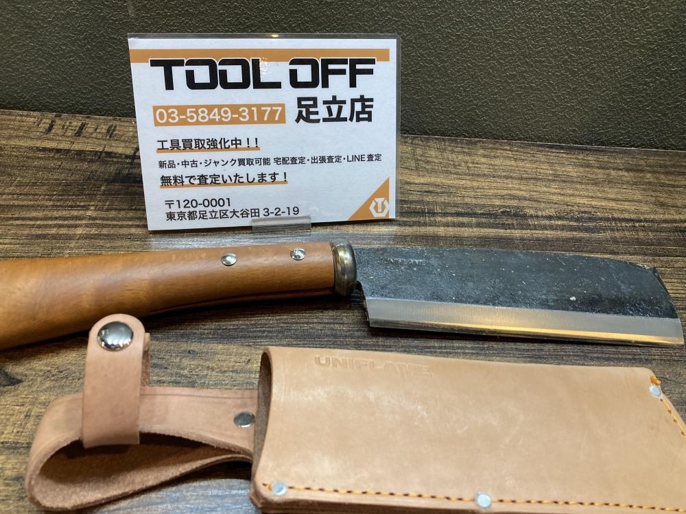 023◆未使用品・即決価格◆UNIFLAME ユニフレーム 越後伝統刃物シリーズ鉈 全長350㎜刃長165㎜身厚6mm 保管品 汚れあり ⑤拍卖