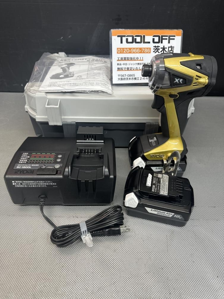 015●おすすめ品・即決●RYOBI リョービ 充電式インパクトドライバ BID-10XR 18V 美品 通電確認のみ 本体+バッテリー2個+充電器拍卖