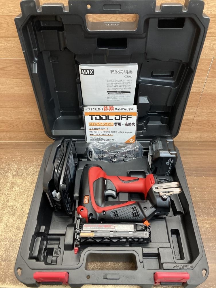 002○未使用品○マックス MAX 充電式ピンネイラ TJ-35P4-BC/1850A 18V バッテリ1個、充電器、ケース、保護メガネ 高崎店拍卖