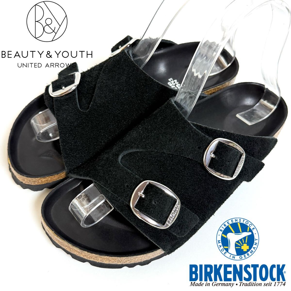 2024年モデル BIRKENSTOCK BEAUTY&YOUTH ビルケンシュトック ARROWS ZURICH 別注 アローズ チューリッヒサンダル ブラック 22.5cm 35拍卖