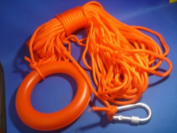 10m+投げ浮き輪+金具,小型ボートに便利なロープ・ひも、2馬力ボート,ゴムボート,曳航,救助,アンカーロープ、浮輪、災害備え、備蓄品拍卖