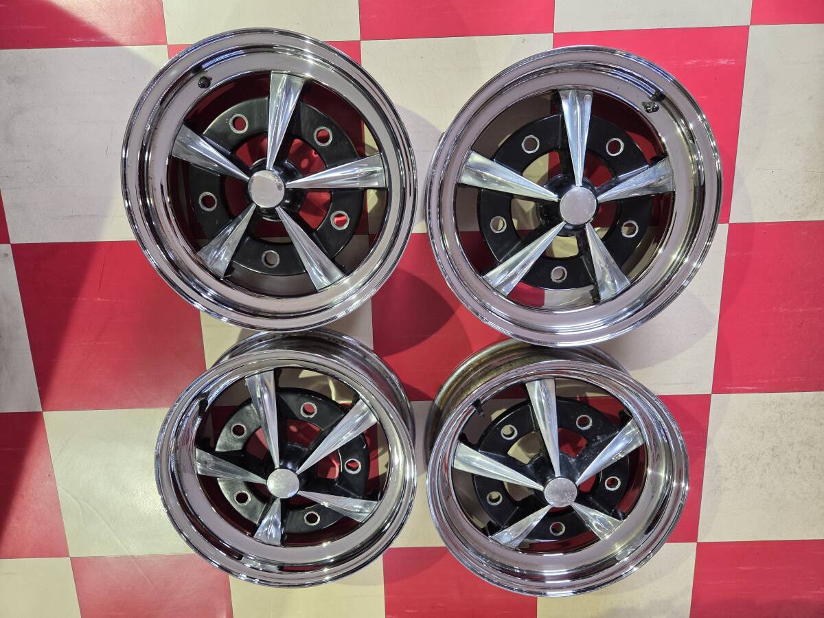 当時物 VW 空冷 リアル RANDAR レーダー ランダーホイール 4本 5J ビートル カルマンギア ポルシェ356 アロイ 空冷 ワーゲン拍卖
