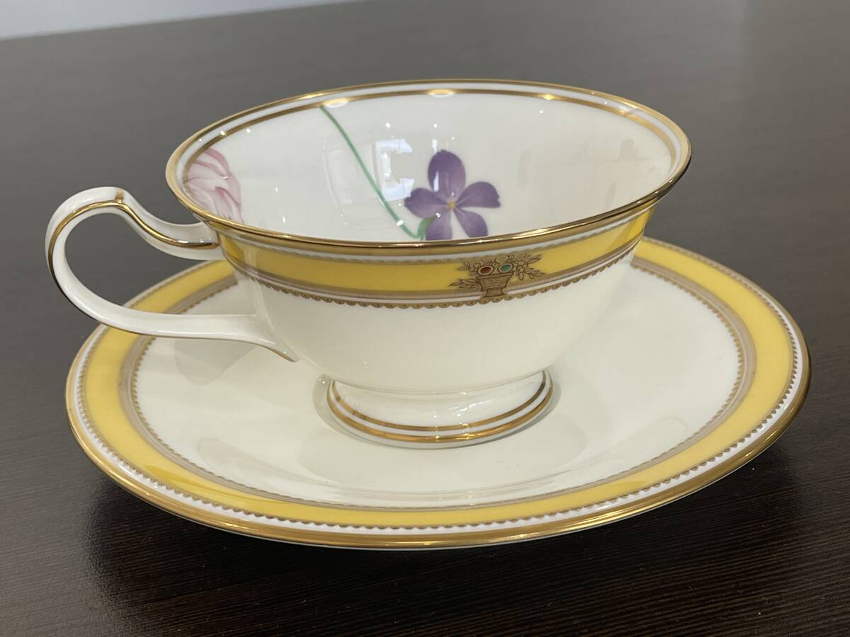 ★【希少品 金彩 ボーンチャイナ コーヒー / ティー 紅茶 碗皿】Noritake ノリタケ ヴィヴィッドソロボーン カップ&ソーサー★美品拍卖