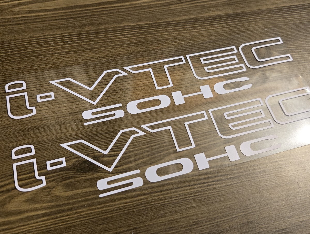 【送料無料!!】HONDA i-vtec sohc ステッカー ホワイト ホンダ civic サイドデカール拍卖
