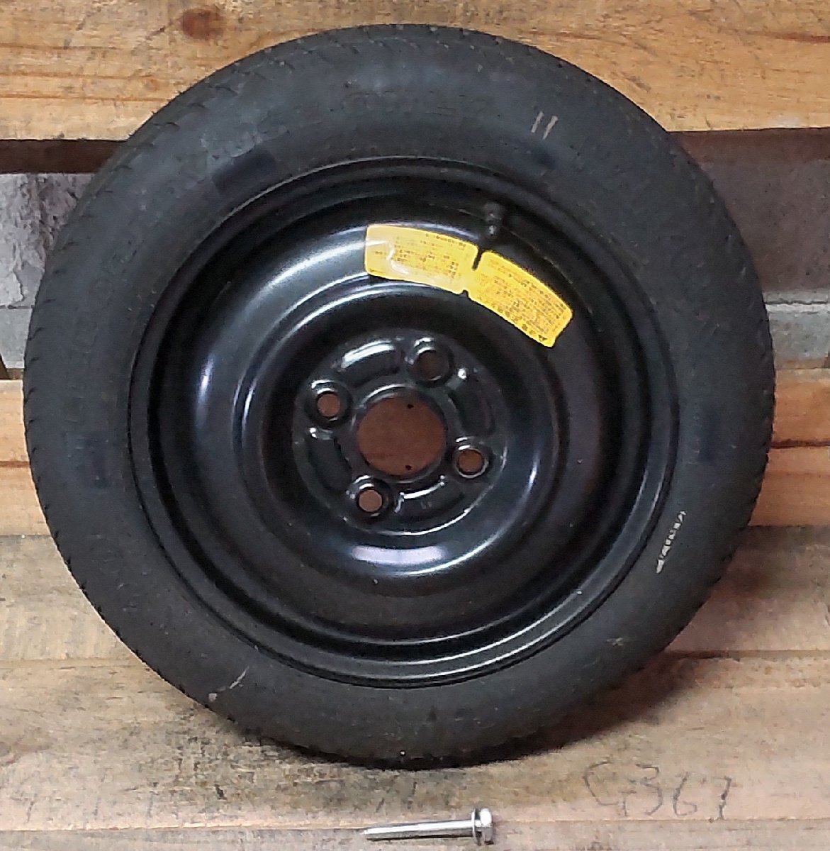 スペアタイヤ T105/80D13 82M HANKOOK 2007年製 13×3.50B 4H×100 ハブ約55 日産 オッティ H92W 中古拍卖