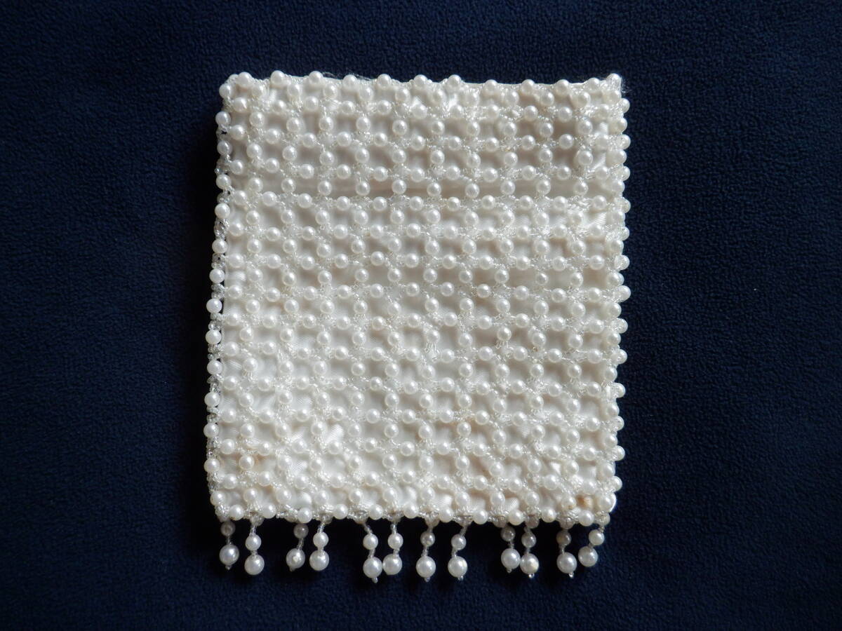 真珠のポーチ 小形 17cm x 15.5cm 未使用品拍卖