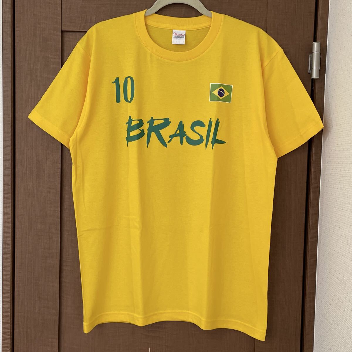 Tシャツ ブラジル Lサイズ メンズ レディース ジュニア 半袖 ティシャツ サッカー バレーボール拍卖