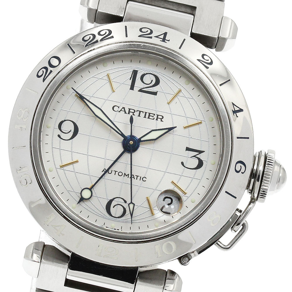 カルティエ CARTIER W31029M7 パシャC メリディアン デイト GMT 自動巻き ボーイズ 保証書付き_899514拍卖