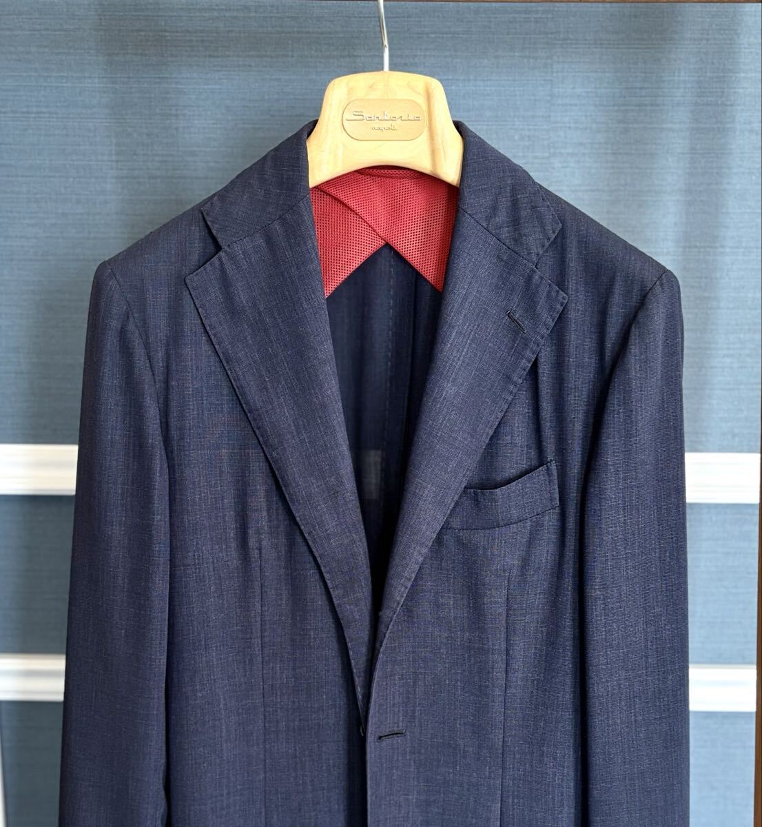 サルトリオ(Sartorio) ジャケット、ウール、3つボタン段返り、ネイビー、サイズ42、春夏アイテム、オーダー品、本物拍卖