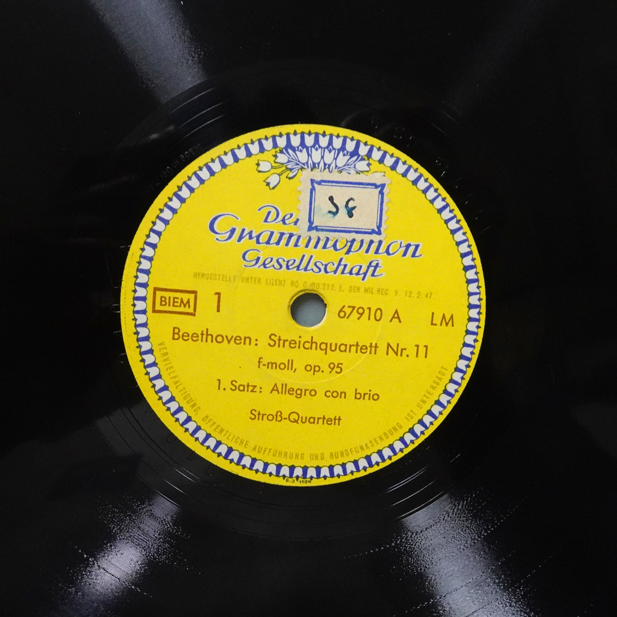 独Polydor ベートーヴェン「弦楽四重奏曲第11番《セリオーソ》」 シュトロス四重奏団拍卖