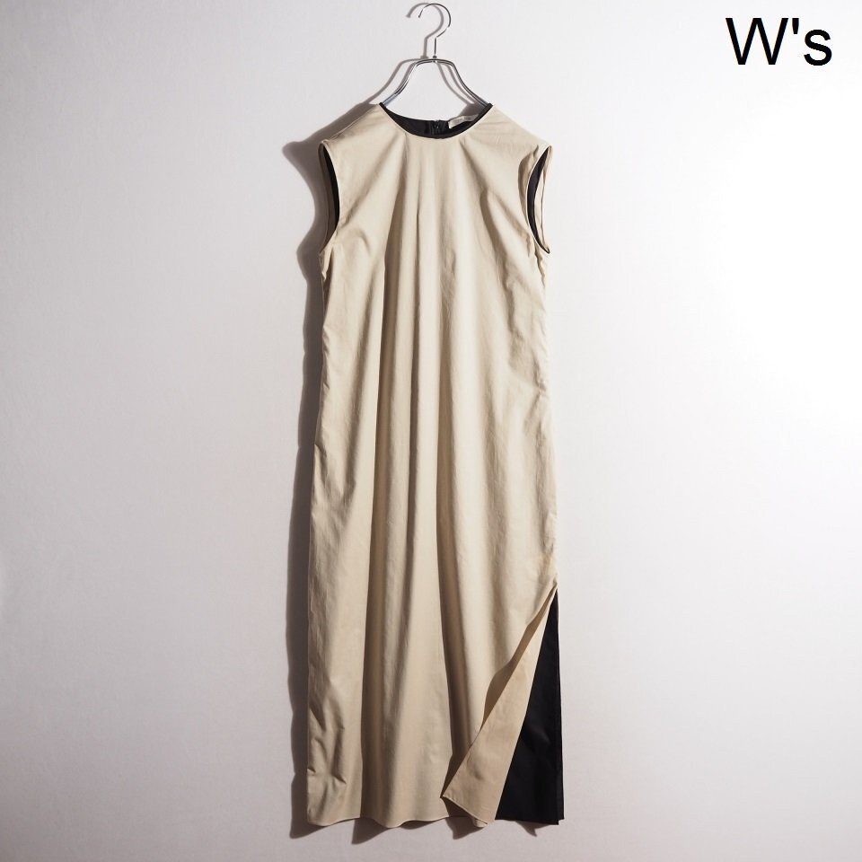 R1689P ▼THE ROW ザロウ▼ バックスリット コットン 3way レイヤード ノースリーブ ワンピース ベージュ ブラック 0 / 春夏 rb mks拍卖