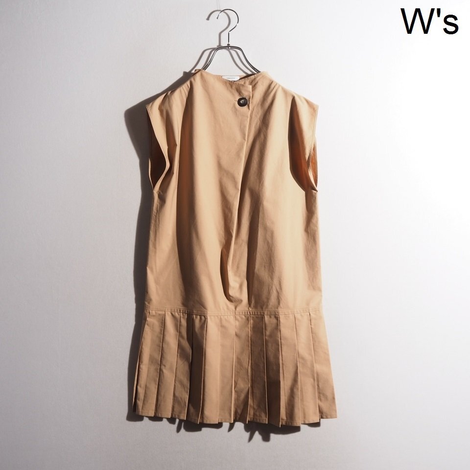 R0350P ▼FERRAGAMO フェラガモ▼ 23SS コットン ノースリーブ ワンピース ベージュ 38 / ドレス 春夏 rb mks拍卖