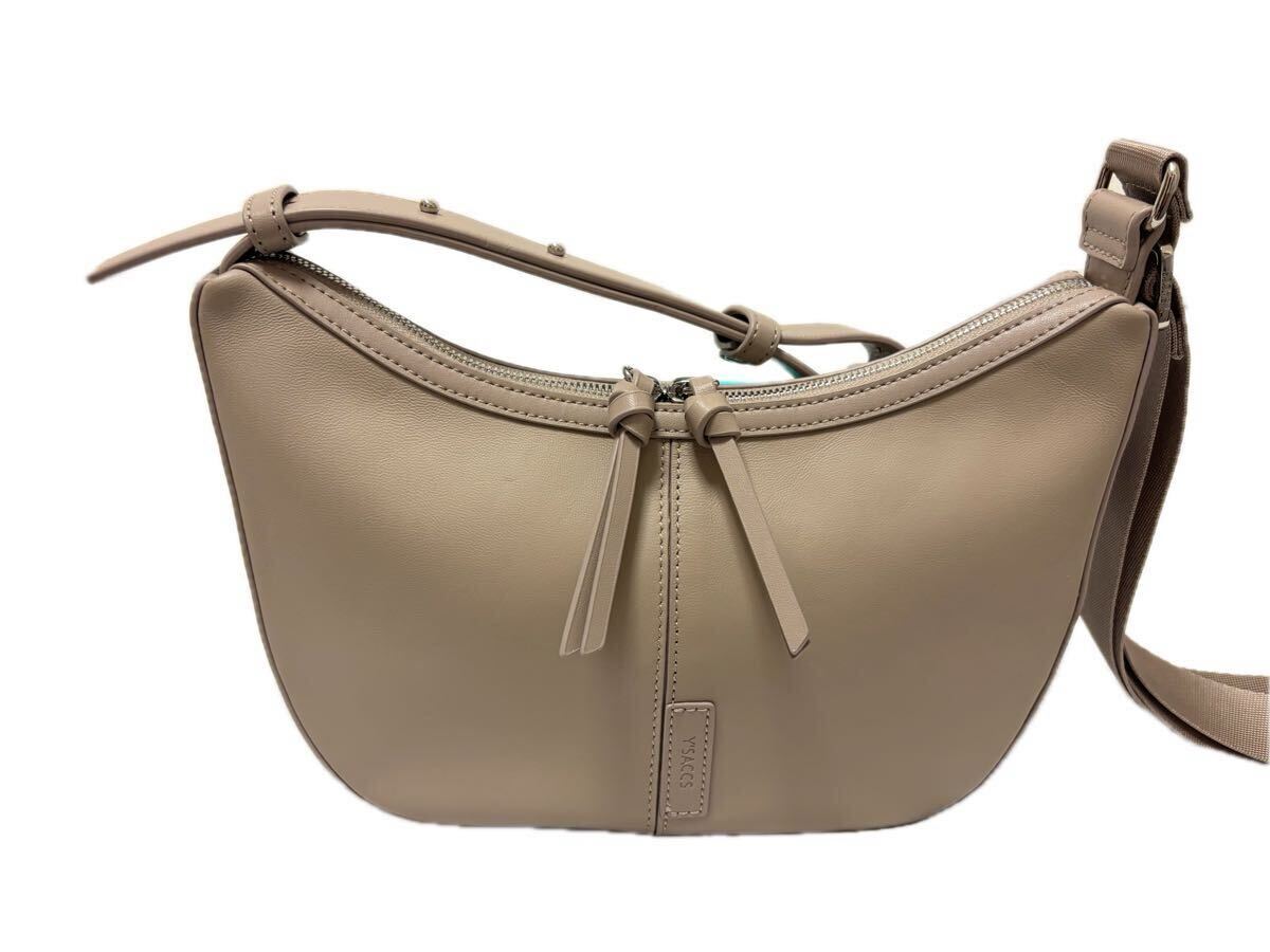 山羊革ショルダーバッグ ベージュ  斜め掛け レザー 拍卖