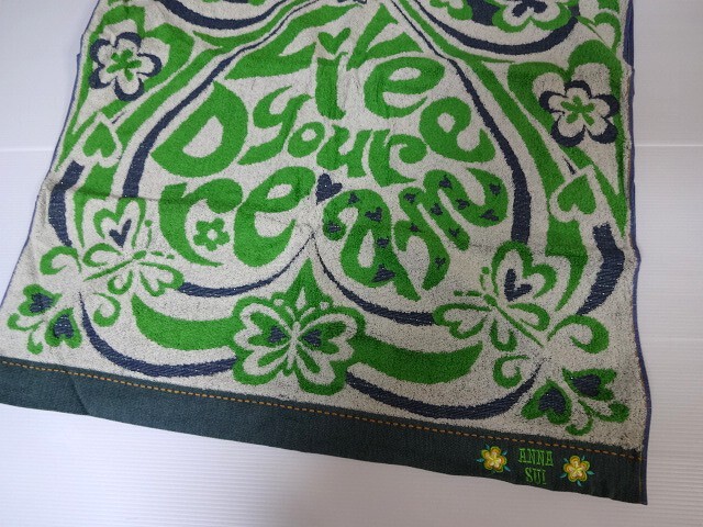 新品未使用 正規品 アナスイ ANNA SUI 今治 バスタオル 日本製 蝶 グリーン Live your Dream タオル 綿100%拍卖