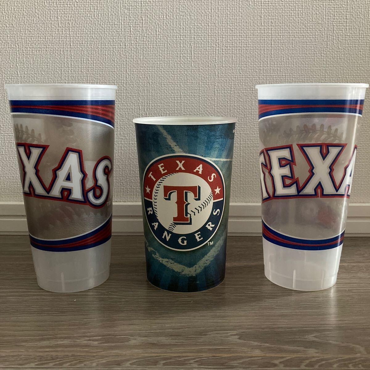 テキサス・レンジャーズTexas Rangersビアプラスチックカップ3個セットMLB試合観戦時限定拍卖