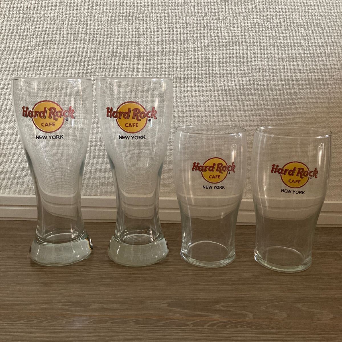ハードロックカフェニューヨークHardRockCafe New Yorkビールグラス/ビアグラス4個セット拍卖