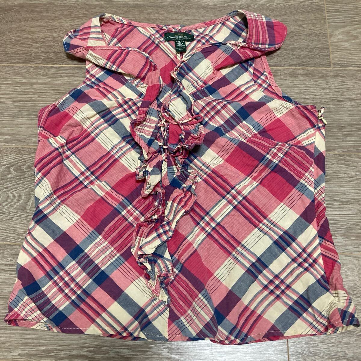 LAUREN JEANS Co.ローレンジーンズRALPH LAURENラルフローレン ノースリーブシャツレディースP XS拍卖