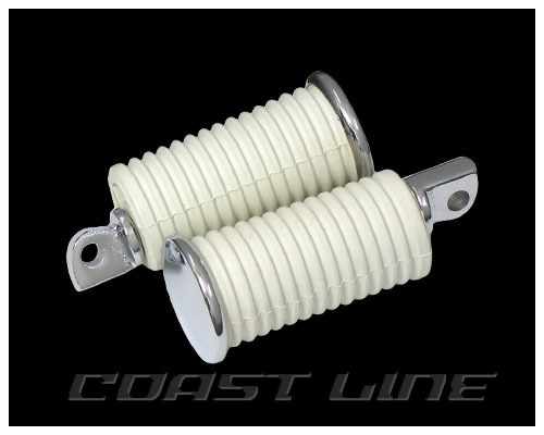 N005964 OEMタイプ クロームエンドラバーフットペグ ホワイト ラージ拍卖