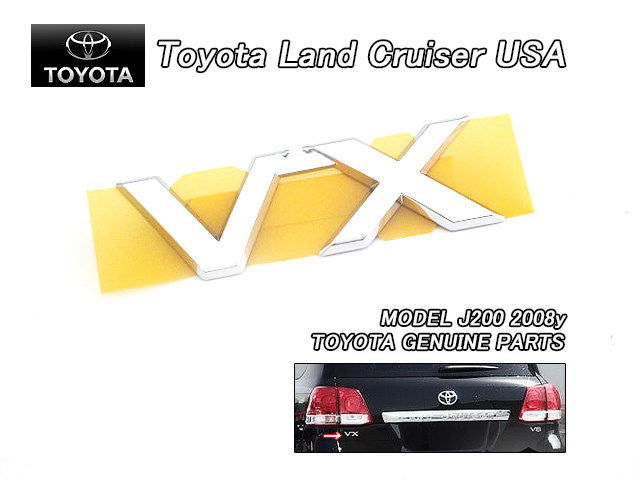 ランクルJ200/TOYOTA/トヨタLAND-CRUISER純正USエンブレム-リアVXマーク/USDM北米仕様UZJ200URJ200ランドクルーザー米国USAバックドア文字拍卖