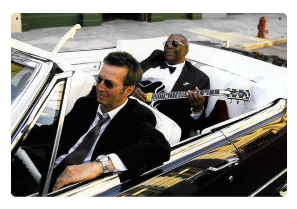 大型60cm■エリッククラプトン&BBキング 懐かしい看板シリーズ■メタル看板■送料無料・匿名配送 拍卖