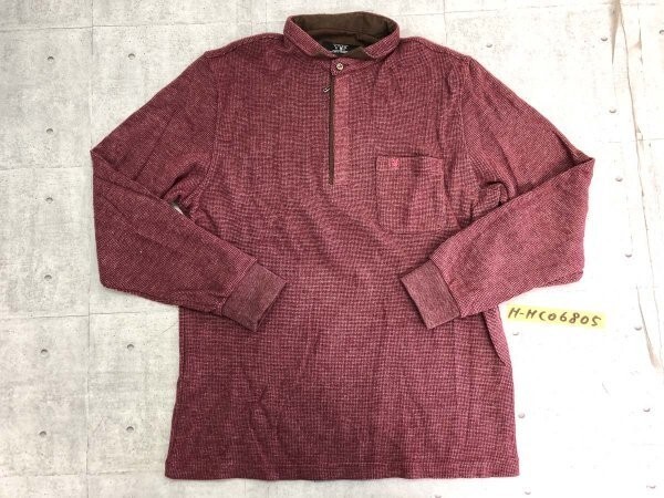 VIP PLAYBOY プレイボーイ メンズ ロゴ刺繍 ハーフジップ ニットプルオーバーカットソー L ボルドー アクリル他拍卖