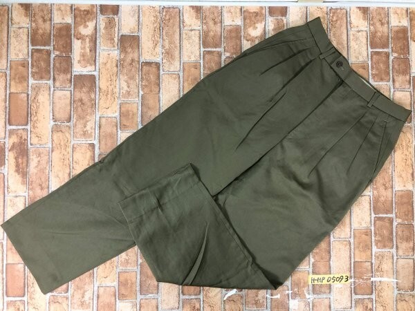 Calvin Klein カルバンクライン メンズ ウール タック入り スラックスパンツ カーキ 79 毛拍卖