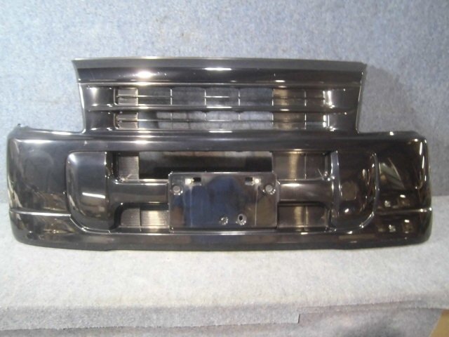 H16/5 バモス HM1 HM2 フロントバンパー (再塗装黒/B92P) 【個人名宅配送不可】補修前提拍卖