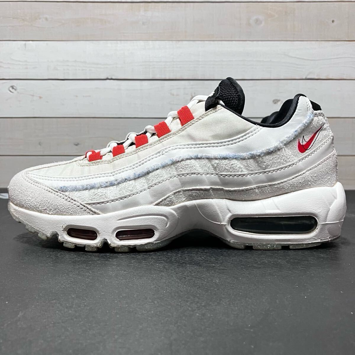 27cm NIKE AIR MAX 95 SE DQ0268-002 ナイキ エア マックス ホワイト レッド ブラック拍卖
