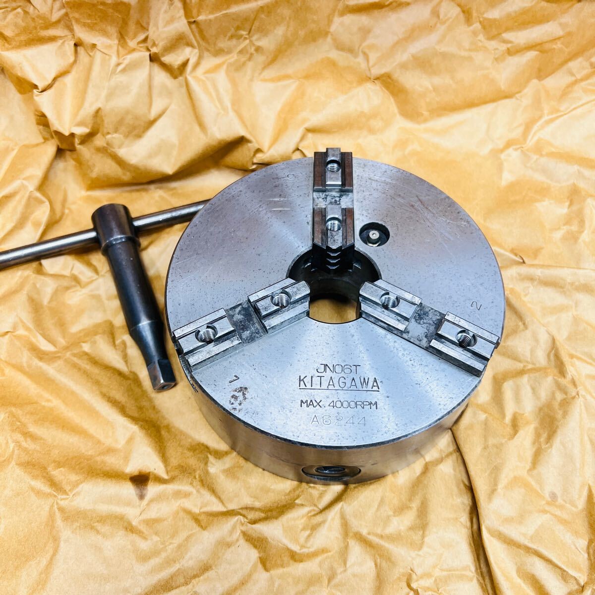 【250725-083】KITAGAWA 北川鉄工所 スクロールチャック JN06T 3つ爪 旋盤 切削拍卖