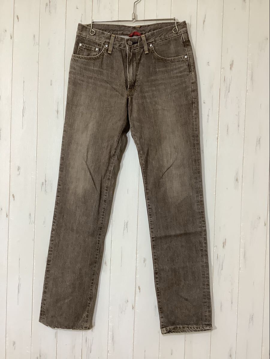 W-1566 EDWIN エドウィン 503S カラーデニムパンツ カラージーンズ W31 ブラウン ユーズド加工 日本製拍卖