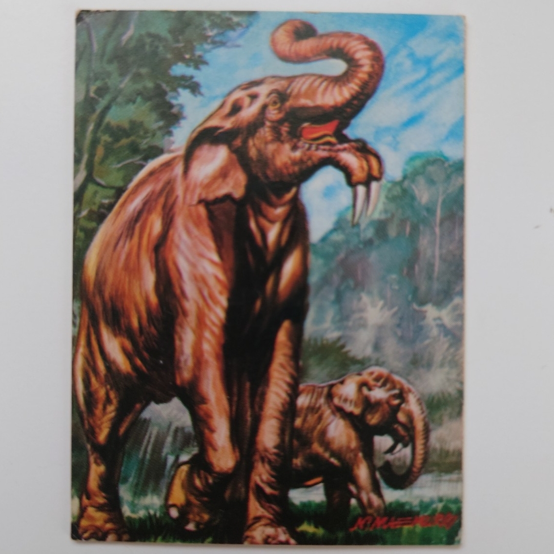 恐竜 ミニカード No.31 デイノテリウム 当時物 昭和レトロ拍卖