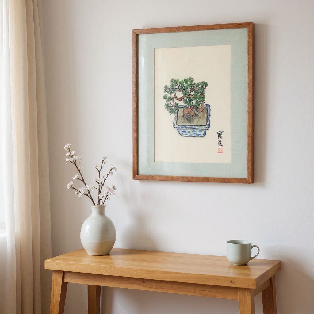 真作 武者小路実篤 水彩「松之図」窓寸32.5×44.5cm 東京都出身 日本芸術院会員 白樺派の中心人物 盆栽の松葉が瑞々しい日本の美意識 11304拍卖