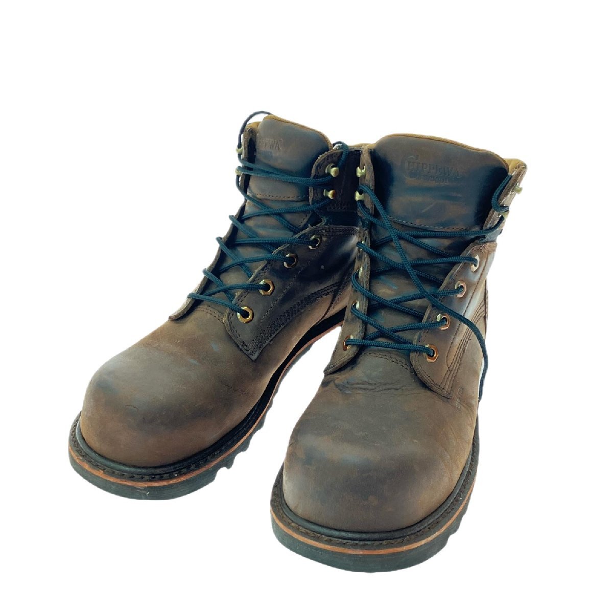 ▼▼ CHIPPEWA メンズ ワークブーツ プレミアム ウォータープルーフ ロガーブーツ 9インチ 73221 ブラウン やや傷や汚れあり拍卖