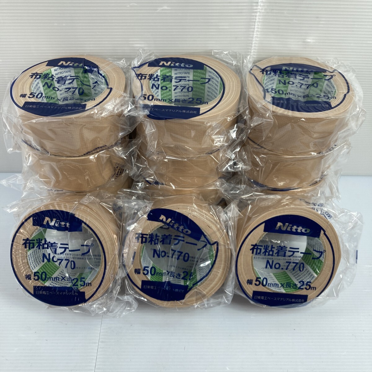 ** NITTO 布粘着テープ 50mmX25m 15巻入 770 未使用品 未使用に近い拍卖