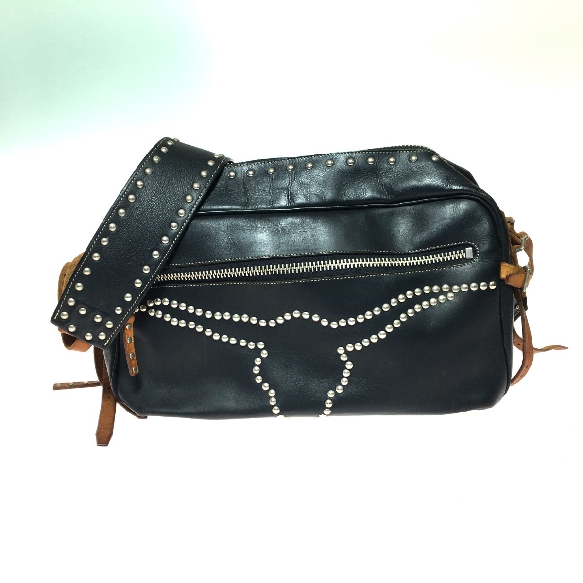 ◎◎ RED MOON レッドムーン RM-BB-LH ロングホーン ショルダーバッグ ブラック 傷や汚れあり拍卖