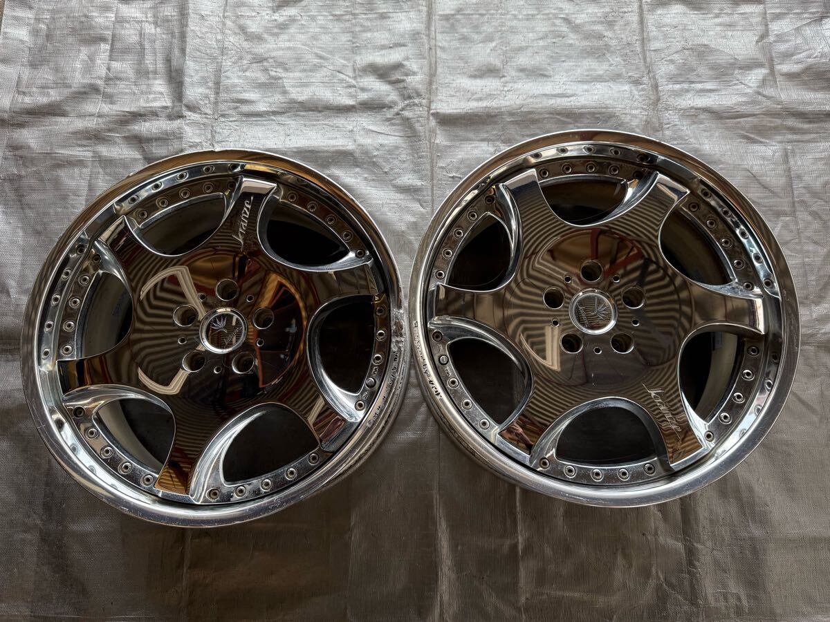 希少 Weds クレンツェ バズレイア 19×8j+38 5穴PCD114.3 2本 メッキ 3P 当時物 深リム 極太 ウェッズ拍卖