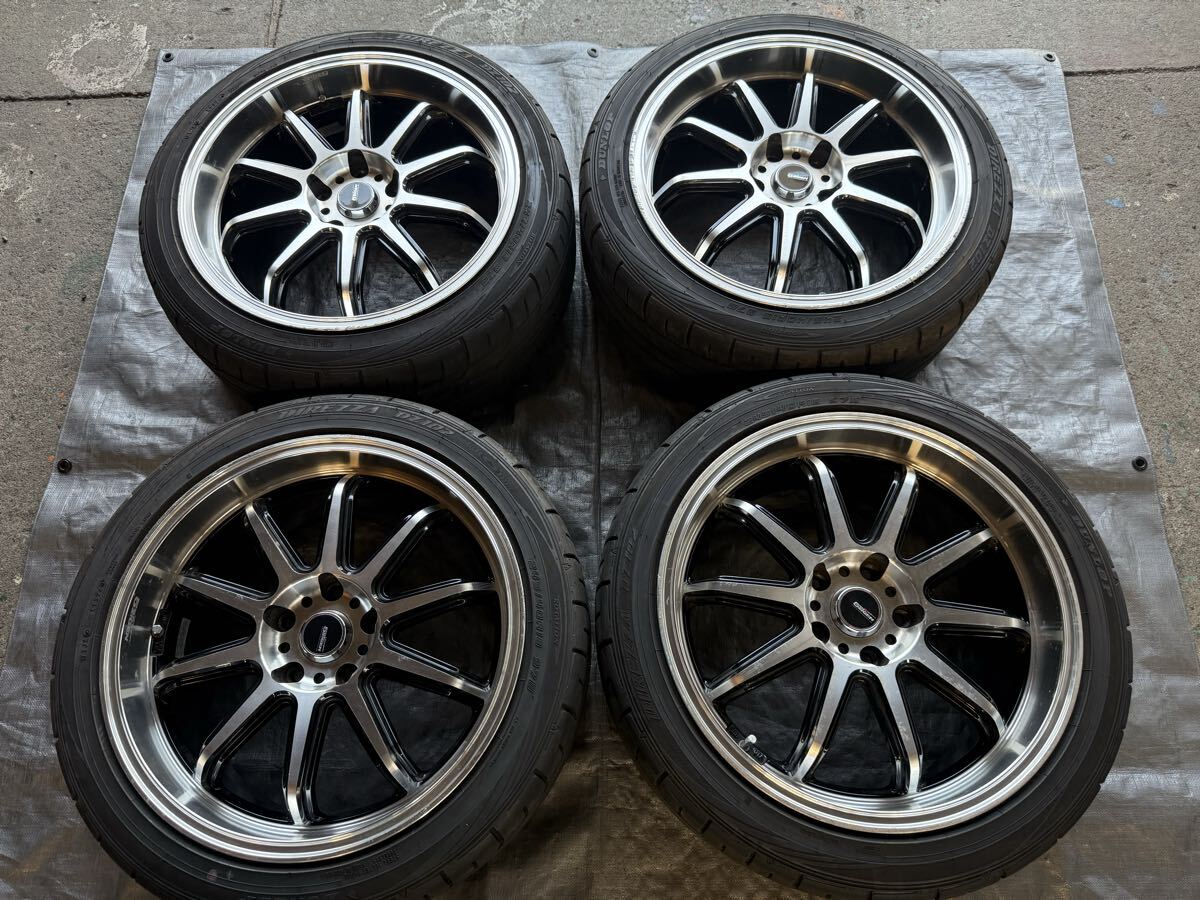 バリ山 希少 5ZIGEN 18×8.5j+45 PCD114.3 ダンロップディレッツァ DZ102 245/40R18 2024年 4本 深リム 極太 GTR 拍卖