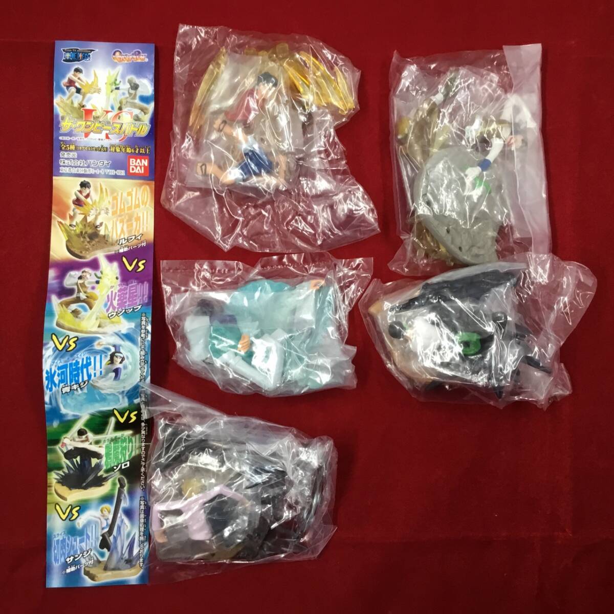 BANDAI バンダイ ガシャポン ワンピース ONE PIECE ザ・ワンピースバトル 全5種 コンプリートセット ガチャガチャ 内袋未開封品拍卖