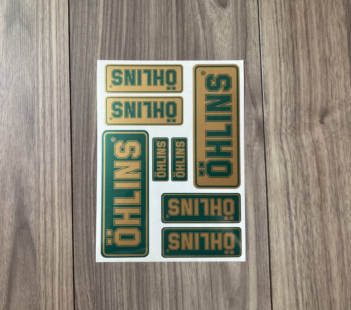★送料無料★OHLINS オーリンズ ラミネート ステッカー シール デカール セット ゴールデンメタリック 12cm x 16cm拍卖