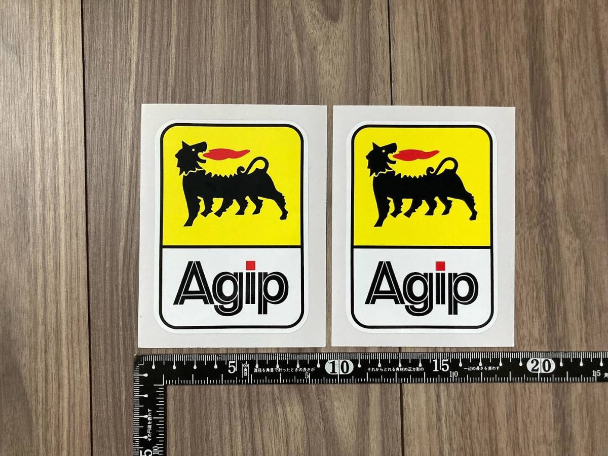 送料無料 AGIP Bike Racing Sticker アジップ ステッカー デカール 2枚セット 75mm × 105mm拍卖