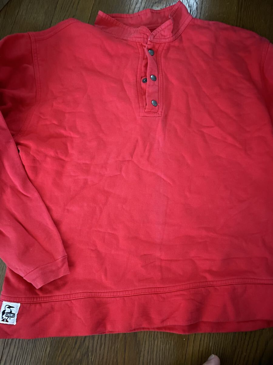 チャムス ハリケーントップ スウェット CHUMS プルオーバー 赤 レッド拍卖