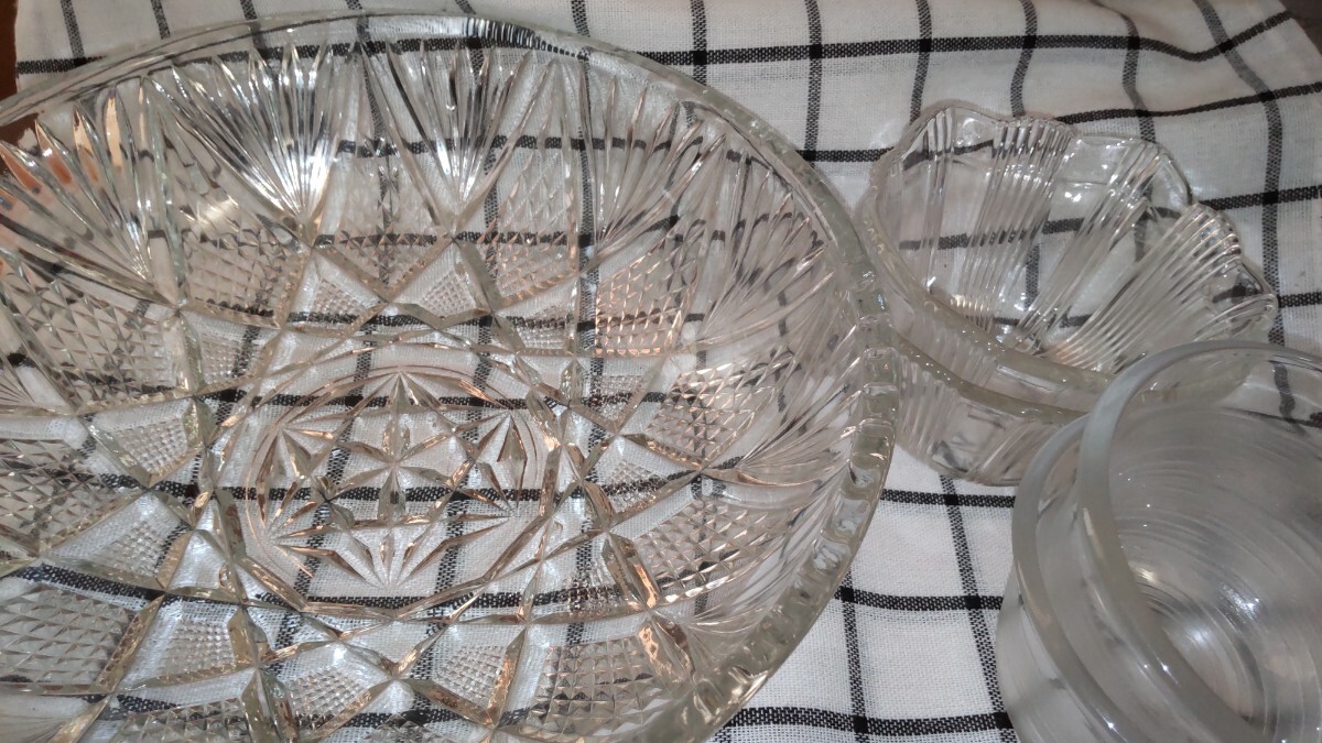 ガラス☆盛鉢☆小鉢☆5点拍卖