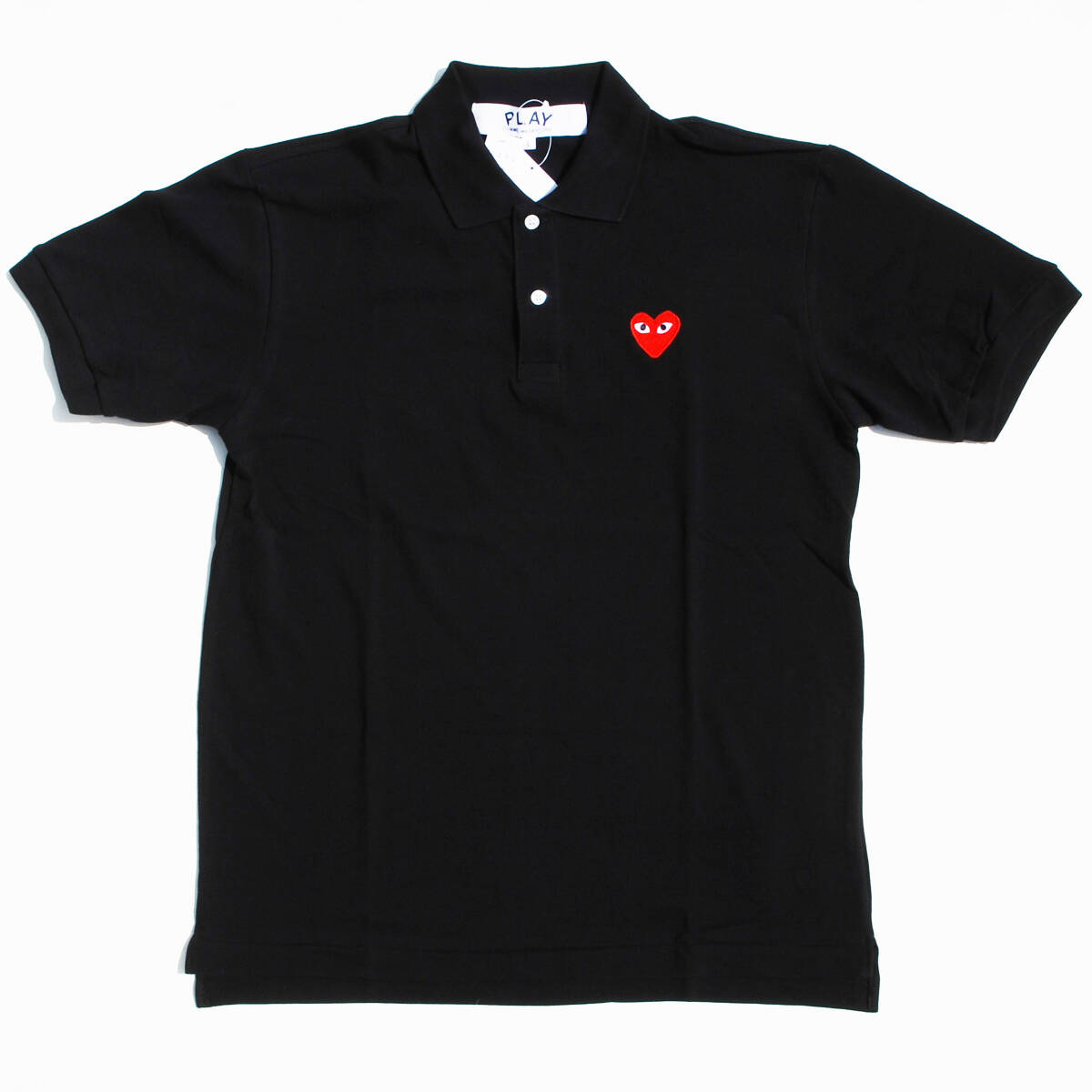 PLAY COMME des GARCONS プレイ コム・デ・ギャルソン ポロシャツ ブラック×赤ハートワッペン拍卖