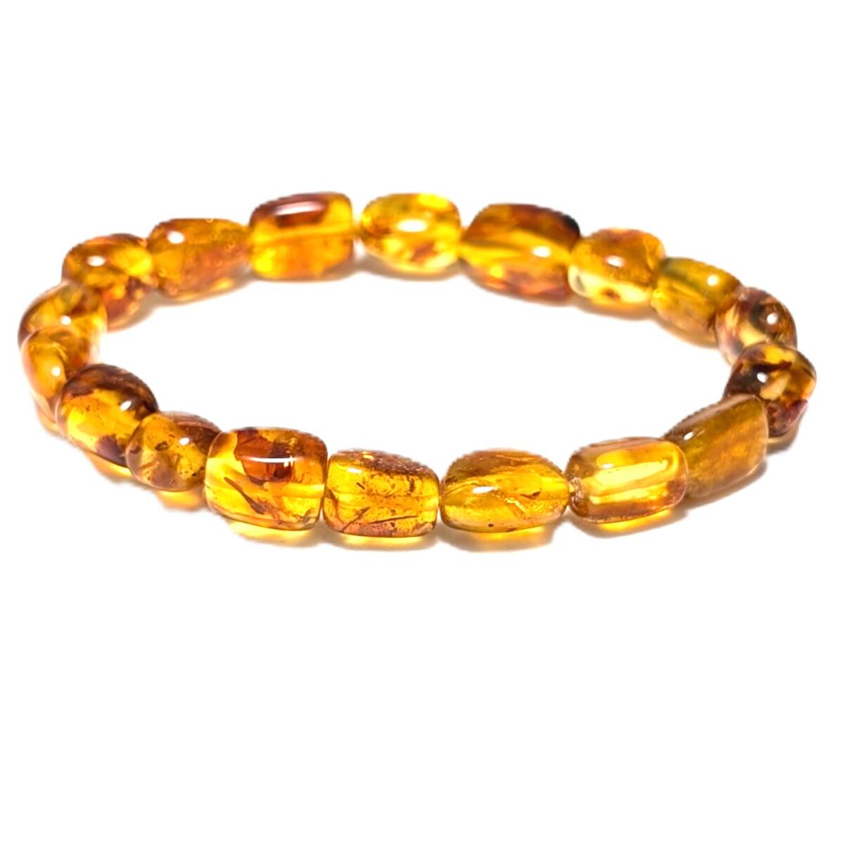 バルティックアンバー 天然琥珀 タンブル ブレスレット ブラウンカラーで高級感抜群 エナジーストーン お守り ギフト 贈り物 プレゼント拍卖
