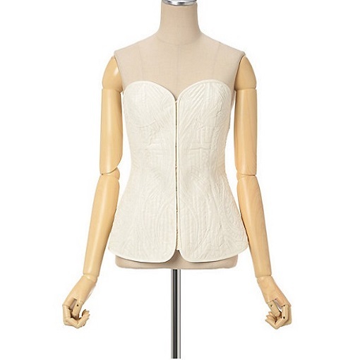 新品 Mame Kurogouchi マメクロゴウチ 23AW Floral Quilted Silk Bustier フローラルキルティングシルクビスチェ 2 ECRU 定価106,700円拍卖