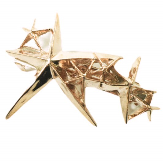 新品 PLUIE プリュイ フランス製 シューティングスターM バレッタ SHO/M ROSE GOLD ヘアジュエリー 櫛 アクセサリー g12771拍卖