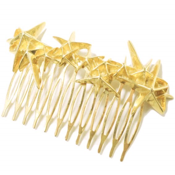 新品 PLUIE プリュイ シューティングスターコーム SHO-C ゴールド 星 ヘアジュエリー バレッタ 櫛 アクセサリー g12768拍卖